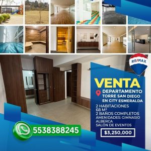 Departamento en Venta en Torre San Diego en City Esmeralda