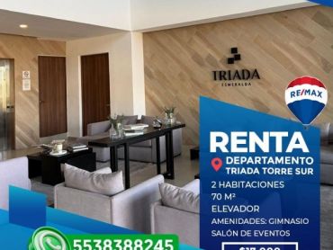 DEPARTAMENTO EN RENTA FRACCIONAMIENTO TRIADA TORRE SUR