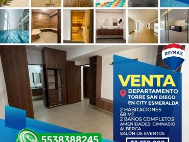 Departamento en Venta en Torre San Diego en City Esmeralda